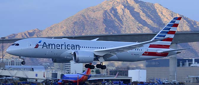 American Airlines' first 787-823 N800AN, Phoenix Sky Harbor, March 1, 2015